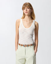 Geripptes Tanktop mit Logo - | Pinko