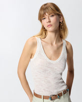 Geripptes Tanktop mit Logo - | Pinko