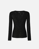 Lightweight ribbed cotton Henley sweater - | Pinko