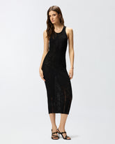 Ribbed slim-fit midi dress with rips - | Pinko