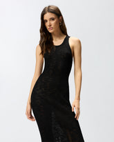 Eng anliegendes Midikleid mit Rippenmuster und Rissen - | Pinko