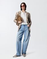 Cropped-Bluse mit geraffter Rückseite - Weiß | Pinko
