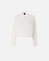 Cropped-Bluse mit geraffter Rückseite - Weiß | Pinko