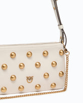 Mini Double Bag crossbody bag in leather with maxi studs - | Pinko