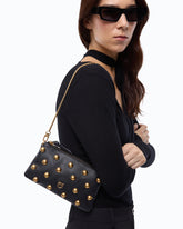 Umhängetasche Mini Double Bag aus Leder mit Maxi-Nieten - Schwarz | Pinko