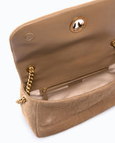 Love Bag Click Soft Horizontal medium crossbody bag in crocodile-print leather - Beige | Pinko