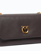 Mittlere Umhängetasche Love Bag Click Soft Horizontal aus Narbenleder - Braun | Pinko
