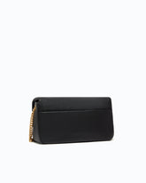 Love Bag Click Soft Horizontal medium crossbody bag in full-grain leather - Black | Pinko