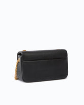 Mini Love Bag Click Soft Horizontal crossbody bag in full-grain leather - Black | Pinko