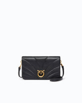 Love Bag Click Horizontal small crossbody clutch in quilted nappa leather - Black | Pinko