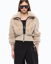 Faux fur bomber jacket - White | Pinko