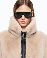 Faux fur bomber jacket - White | Pinko