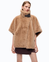 Faux fur cape - Beige | Pinko
