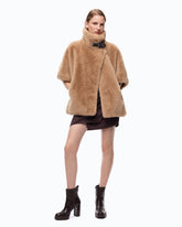 Faux fur cape - Beige | Pinko