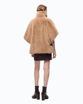Faux fur cape - Beige | Pinko