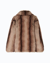 Fur-effect pea coat - | Pinko