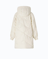 Long quilted down jacket with hood - | Pinko