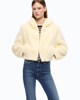 Faux fur cropped jacket - | Pinko