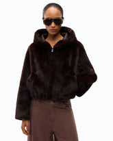 Faux fur cropped jacket - | Pinko