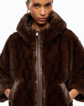 Blouson-Jacke mit Pelz-Effekt und Kapuze - | Pinko