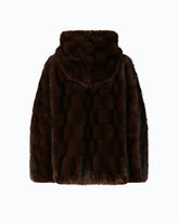Blouson-Jacke mit Pelz-Effekt und Kapuze - | Pinko