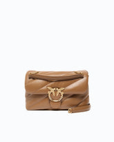 Mittelgroße Umhängetasche Love Bag Puff aus gestepptem Nappaleder mit Schmuckschnalle - | Pinko