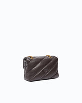 Umhängetasche Mini Love Bag Puff aus gestepptem Nappaleder mit Schmuckschnalle - Braun | Pinko