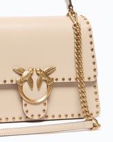 Love Bag One Top Handle Light medium handbag in leather with mini studs - | Pinko