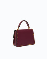 Mini Love Bag One Top Handle Light handbag in leather with mini studs - | Pinko