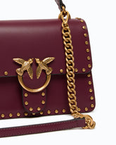 Mini Love Bag One Top Handle Light handbag in leather with mini studs - | Pinko