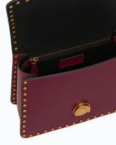 Mini Love Bag One Top Handle Light handbag in leather with mini studs - | Pinko