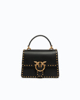 Mini Love Bag One Top Handle Light handbag in leather with mini studs - | Pinko