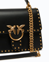 Mini Love Bag One Top Handle Light handbag in leather with mini studs - | Pinko