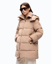 Daunenjacke aus wasserabweisendem technischem Gewebe - Beige | Pinko