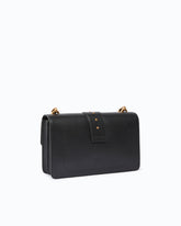 Love Bag One medium crossbody bag in leather with jewel buckle - Black | Pinko