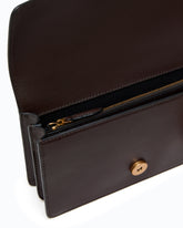Mini Love Bag One crossbody bag in leather with jewel buckle - Brown | Pinko