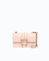 Mini Love Bag One crossbody bag in leather with jewel buckle - Pink | Pinko