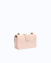 Mini Love Bag One crossbody bag in leather with jewel buckle - Pink | Pinko