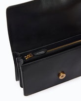 Mini Love Bag One crossbody bag in leather with jewel buckle - Black | Pinko