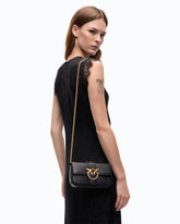 Love Bag Pocket small leather shoulder bag with jewel buckle - | Pinko