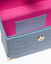 Kleine Vanity-Umhängetasche aus Leder mit Krokoprint von PINKO Galleria - Trasparente | Pinko