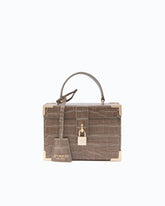 Kleine Vanity-Umhängetasche aus Leder mit Krokoprint von PINKO Galleria - Trasparente | Pinko
