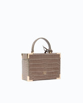 Kleine Vanity-Umhängetasche aus Leder mit Krokoprint von PINKO Galleria - Trasparente | Pinko