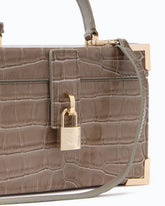 Kleine Vanity-Umhängetasche aus Leder mit Krokoprint von PINKO Galleria - Trasparente | Pinko