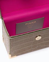 Kleine Vanity-Umhängetasche aus Leder mit Krokoprint von PINKO Galleria - Trasparente | Pinko