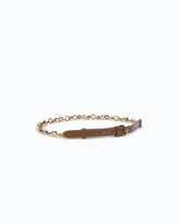 Belt with chain insert, 1.5 cm - Brown | Pinko