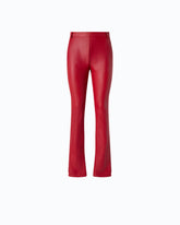 Slim-fit flared trousers in nappa leather-effect fabric - | Pinko