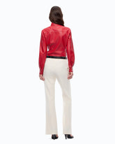 Nappa leather-effect coated shirt - | Pinko