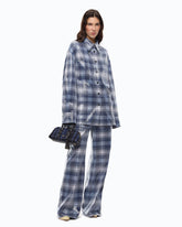 Palazzo trousers with check pattern and sequins - | Pinko