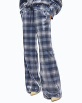 Palazzo trousers with check pattern and sequins - | Pinko